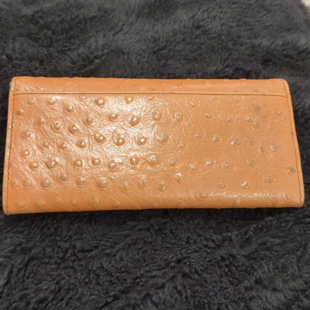 Kate Spade Combo Large Catalina purse and wallet in Cognac Ostrich leather - Picture 3 of 12